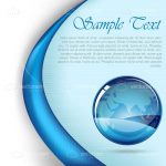 Blue Curved Background with Earth Globe and Sample Text